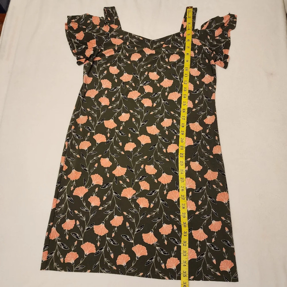 ROZ & ALI Army Green Floral Shirt Dress - Picture 7 of 10